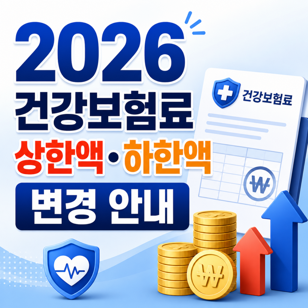 2026 건강보험료 상한액 하한액과 직장·지역가입자별 인상 금액을 비교한 안내 화면