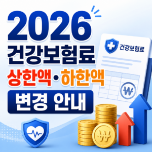 2026 건강보험료 상한액 하한액과 직장·지역가입자별 인상 금액을 비교한 안내 화면