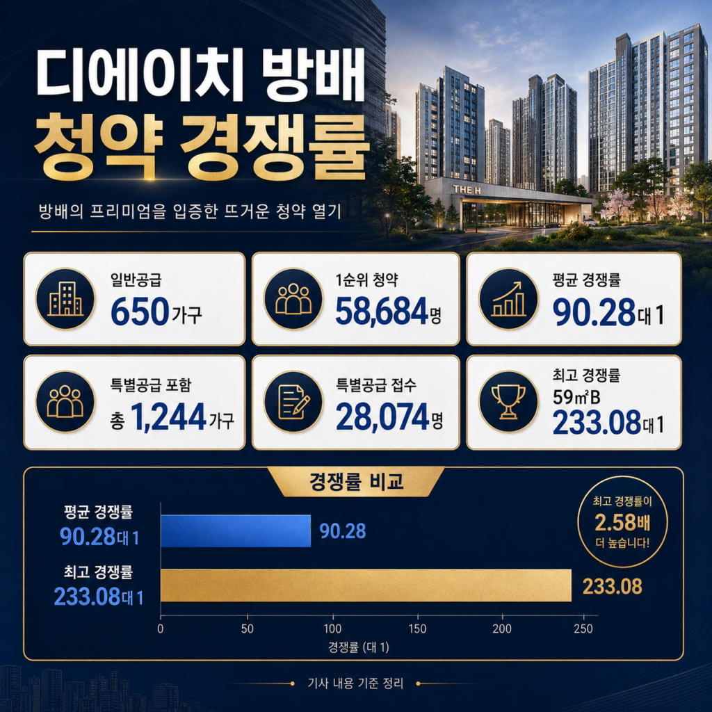 디에이치방배 청약 경쟁률