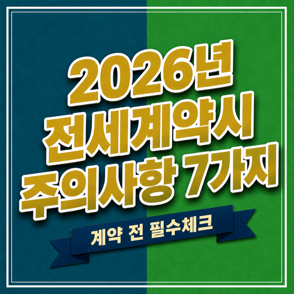 2026년 전세계약시 주의사항 7가지 체크리스트