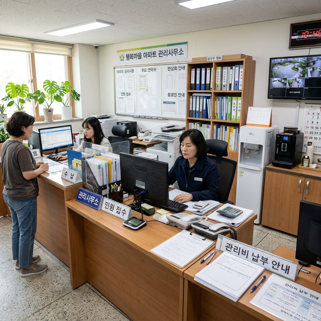 아파트 관리실 내부 실사 사진