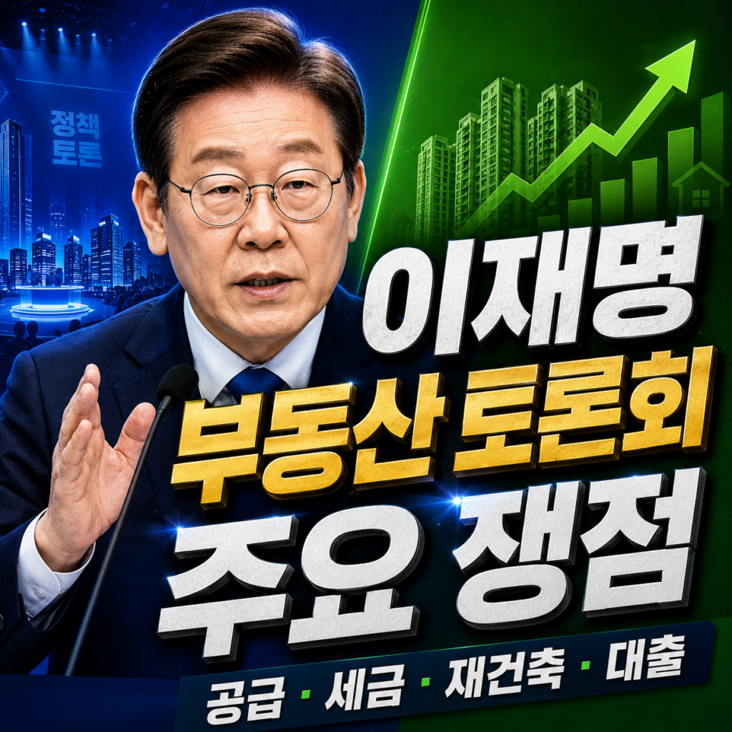 이재명 부동산 토론회에서 주택 공급과 금융·세제 정책을 논의하는 현장