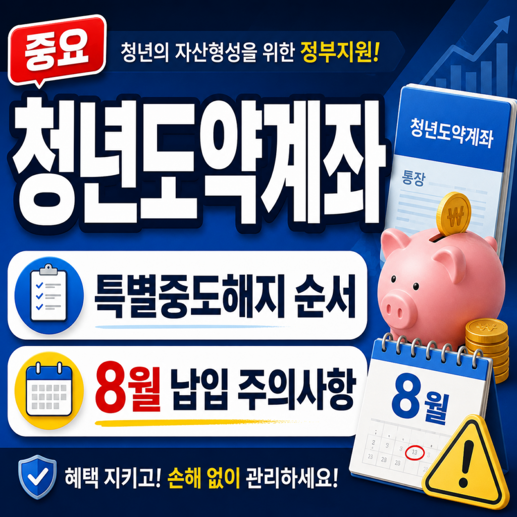 청년도약계좌 특별중도해지와 청년미래적금 계좌개설 순서를 확인하는 안내 화면