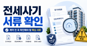 전세사기 걱정될 때 서류 확인과 임대인 검증을 강조한 대표 이미지