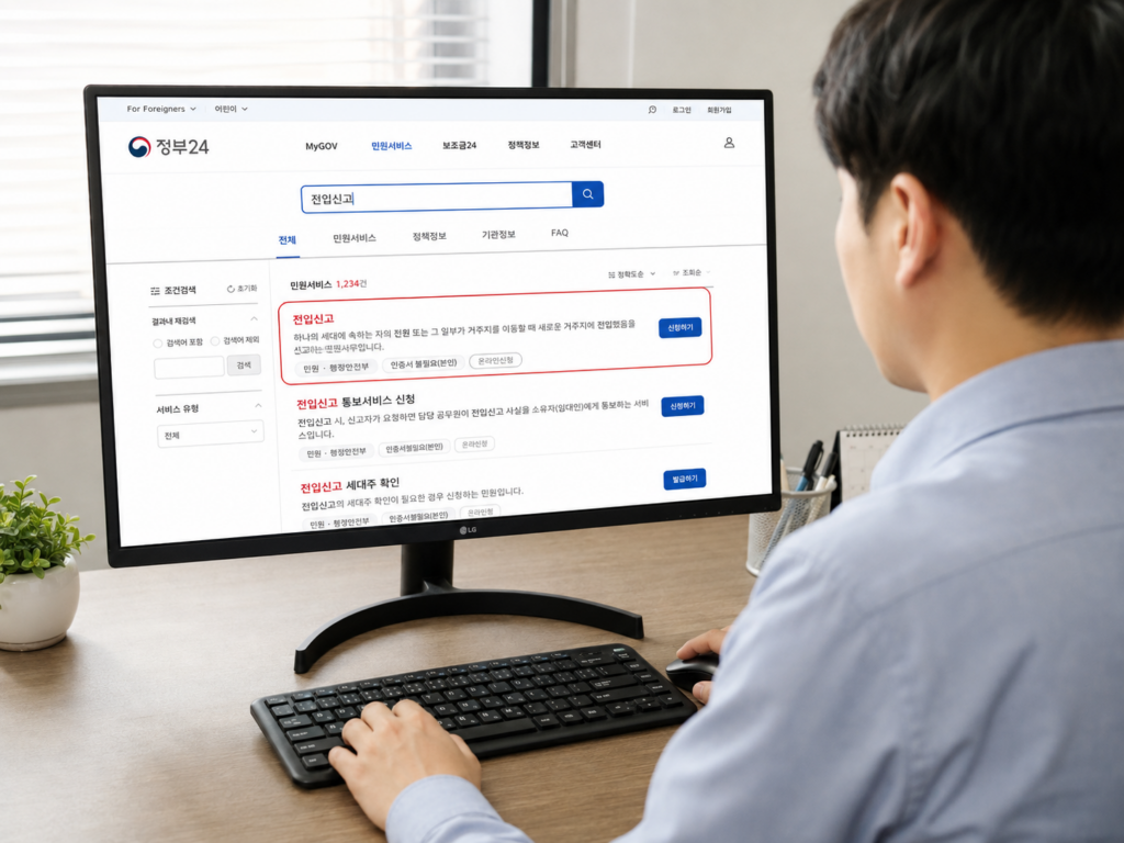 전입신고 인터넷으로 하는방법
