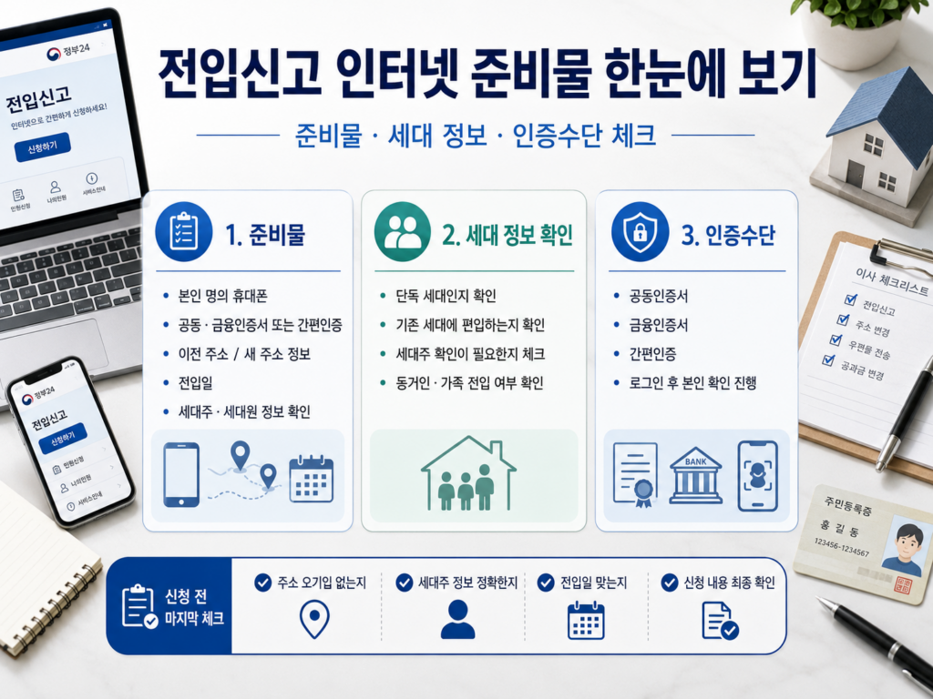 전입신고 인터넷 준비물
