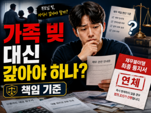 가족 빚 대신 갚아야 하나 확인하기 위해 보증과 상속 및 배우자 채무를 비교하는 내용